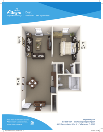 Floorplan of Allegro at Tallahassee, Assisted Living, Tallahassee, FL 19