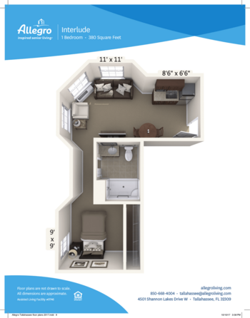 Floorplan of Allegro at Tallahassee, Assisted Living, Tallahassee, FL 15