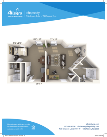 Floorplan of Allegro at Tallahassee, Assisted Living, Tallahassee, FL 20