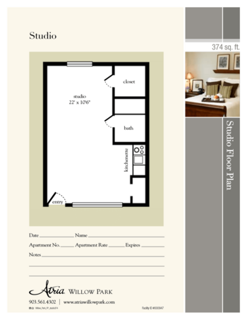 Floorplan of Atria Willow Park, Assisted Living, Tyler, TX 2