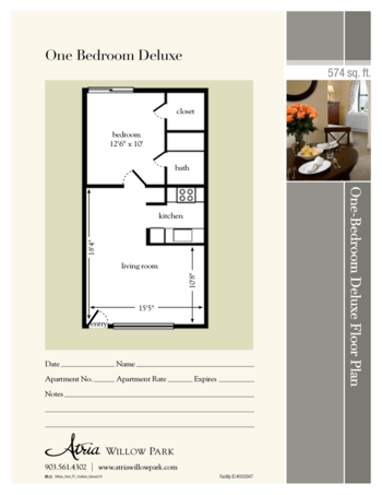 Floorplan of Atria Willow Park, Assisted Living, Tyler, TX 5