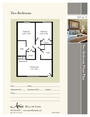 Floorplan of Atria Willow Park, Assisted Living, Tyler, TX 6