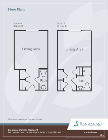 Floorplan of Brookdale Danville Piedmont, Assisted Living, Danville, VA 1