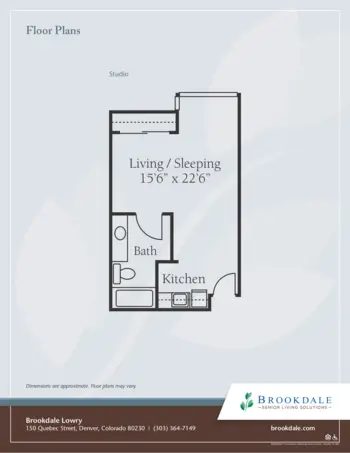Floorplan of Brookdale Lowry, Assisted Living, Denver, CO 1