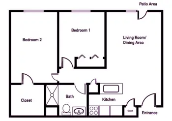 Floorplan of Brookstone Estates of Vandalia, Assisted Living, Vandalia, IL 2