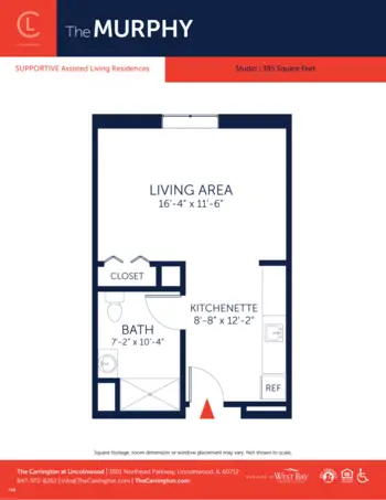 Floorplan of Carrington at Lincolnwood, Assisted Living, Lincolnwood, IL 1
