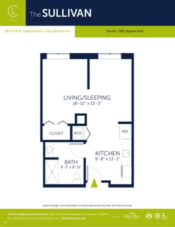 Floorplan of Carrington at Lincolnwood, Assisted Living, Lincolnwood, IL 4