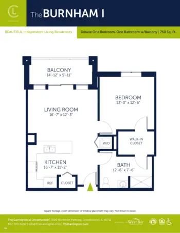 Floorplan of Carrington at Lincolnwood, Assisted Living, Lincolnwood, IL 6
