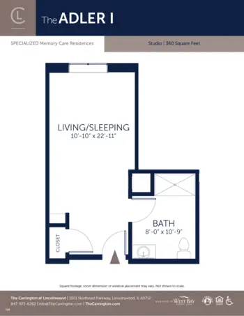 Floorplan of Carrington at Lincolnwood, Assisted Living, Lincolnwood, IL 12