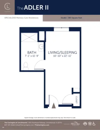 Floorplan of Carrington at Lincolnwood, Assisted Living, Lincolnwood, IL 13