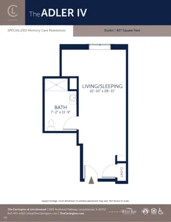 Floorplan of Carrington at Lincolnwood, Assisted Living, Lincolnwood, IL 15
