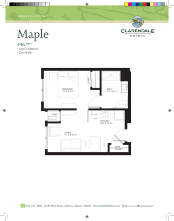 Floorplan of Clarendale of Mokena, Assisted Living, Mokena, IL 2