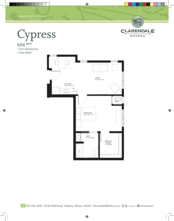 Floorplan of Clarendale of Mokena, Assisted Living, Mokena, IL 6