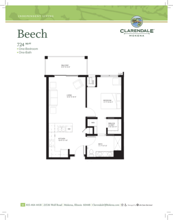 Floorplan of Clarendale of Mokena, Assisted Living, Mokena, IL 8