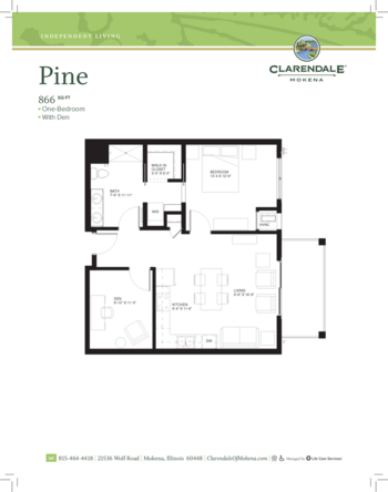 Floorplan of Clarendale of Mokena, Assisted Living, Mokena, IL 11