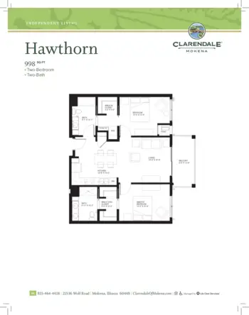 Floorplan of Clarendale of Mokena, Assisted Living, Mokena, IL 13