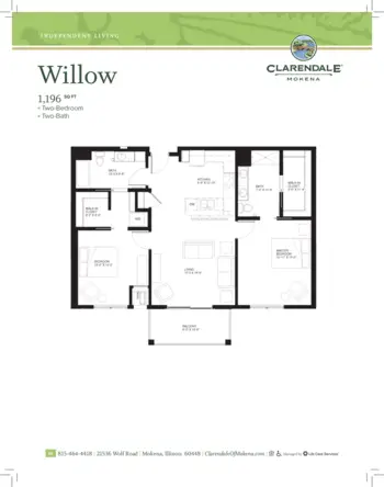 Floorplan of Clarendale of Mokena, Assisted Living, Mokena, IL 14