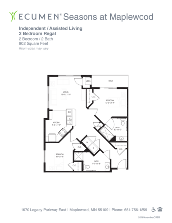 Floorplan of Ecumen Seasons at Maplewood, Assisted Living, Memory Care, Maplewood, MN 3