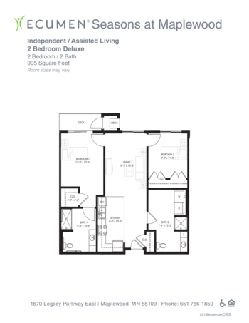 Floorplan of Ecumen Seasons at Maplewood, Assisted Living, Memory Care, Maplewood, MN 6