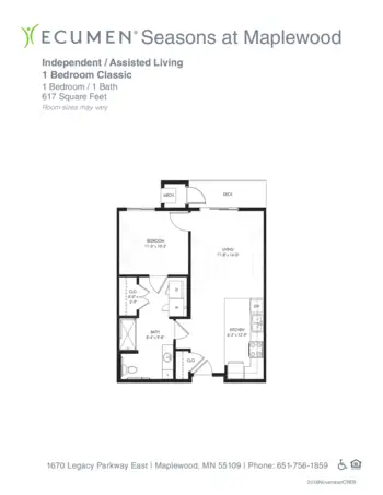 Floorplan of Ecumen Seasons at Maplewood, Assisted Living, Memory Care, Maplewood, MN 7