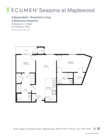 Floorplan of Ecumen Seasons at Maplewood, Assisted Living, Memory Care, Maplewood, MN 9