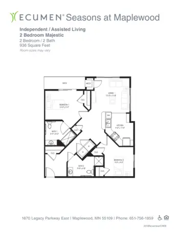 Floorplan of Ecumen Seasons at Maplewood, Assisted Living, Memory Care, Maplewood, MN 10