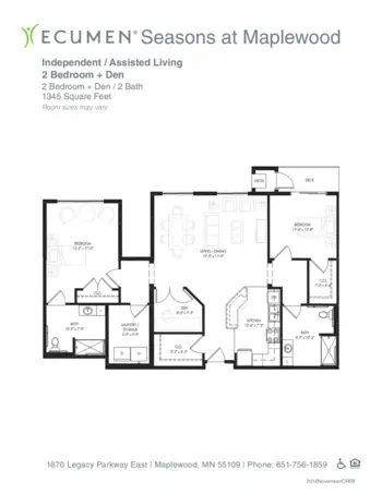 Floorplan of Ecumen Seasons at Maplewood, Assisted Living, Memory Care, Maplewood, MN 11