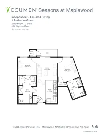 Floorplan of Ecumen Seasons at Maplewood, Assisted Living, Memory Care, Maplewood, MN 12