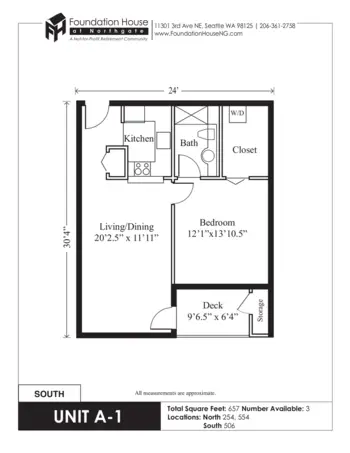 Floorplan of Foundation House at Northgate, Assisted Living, Seattle, WA 17