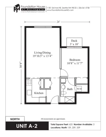 Floorplan of Foundation House at Northgate, Assisted Living, Seattle, WA 3