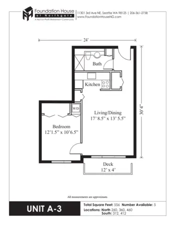Floorplan of Foundation House at Northgate, Assisted Living, Seattle, WA 11