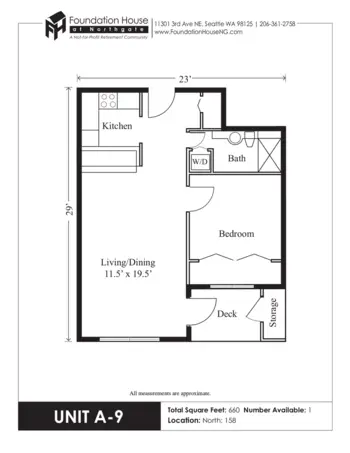 Floorplan of Foundation House at Northgate, Assisted Living, Seattle, WA 4