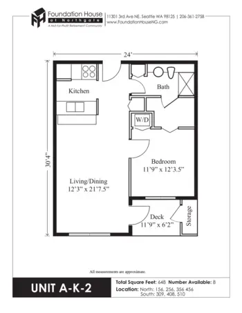 Floorplan of Foundation House at Northgate, Assisted Living, Seattle, WA 9