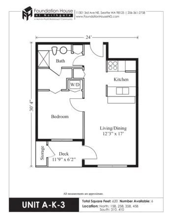 Floorplan of Foundation House at Northgate, Assisted Living, Seattle, WA 10
