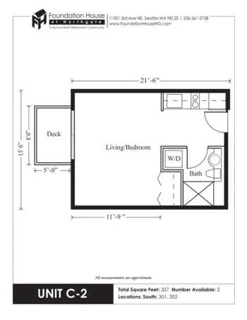 Floorplan of Foundation House at Northgate, Assisted Living, Seattle, WA 5