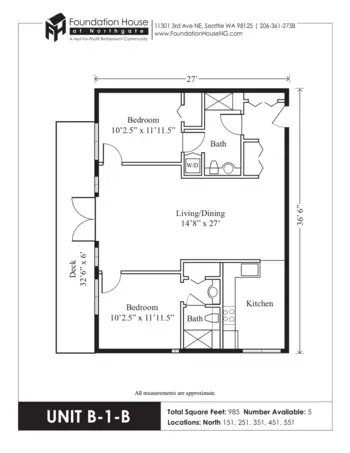 Floorplan of Foundation House at Northgate, Assisted Living, Seattle, WA 14