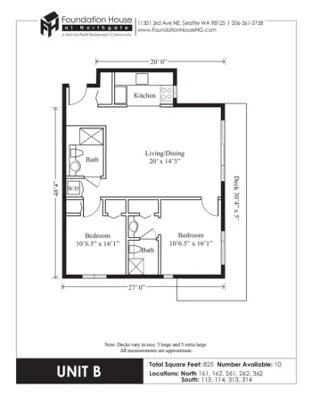 Floorplan of Foundation House at Northgate, Assisted Living, Seattle, WA 19