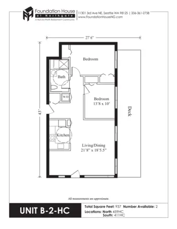 Floorplan of Foundation House at Northgate, Assisted Living, Seattle, WA 7