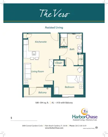 Floorplan of HarborChase of Palm Beach Gardens, Assisted Living, Palm Beach Gardens, FL 2
