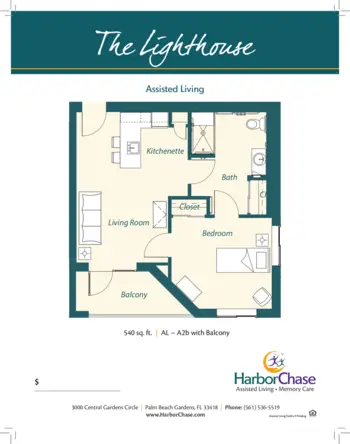 Floorplan of HarborChase of Palm Beach Gardens, Assisted Living, Palm Beach Gardens, FL 3
