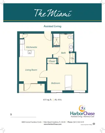 Floorplan of HarborChase of Palm Beach Gardens, Assisted Living, Palm Beach Gardens, FL 7