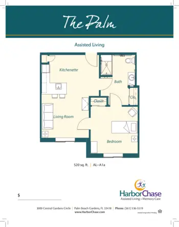 Floorplan of HarborChase of Palm Beach Gardens, Assisted Living, Palm Beach Gardens, FL 8