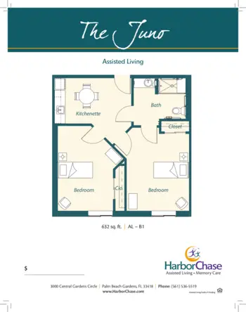 Floorplan of HarborChase of Palm Beach Gardens, Assisted Living, Palm Beach Gardens, FL 10