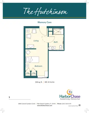 Floorplan of HarborChase of Palm Beach Gardens, Assisted Living, Palm Beach Gardens, FL 11