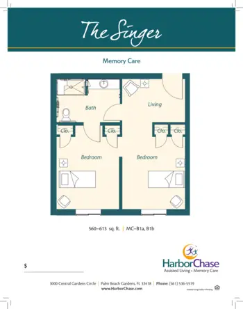 Floorplan of HarborChase of Palm Beach Gardens, Assisted Living, Palm Beach Gardens, FL 12