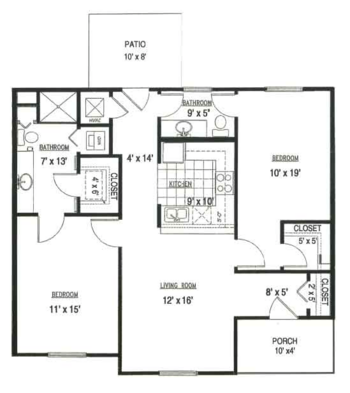 Floorplan of Live Oak Village, Assisted Living, Foley, AL 2