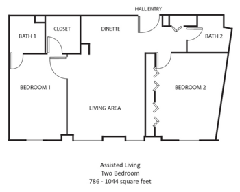 Floorplan of The Waterford at Miracle Hills, Assisted Living, Omaha, NE 3