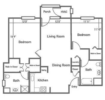 Floorplan of Barrington of Oakley, Assisted Living, Cincinnati, OH 3