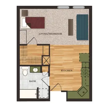 Floorplan of Carnegie Village Senior Living Community, Assisted Living, Belton, MO 2