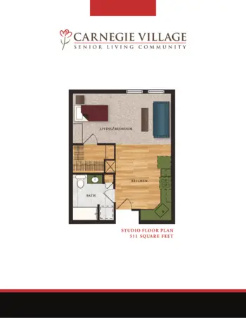 Floorplan of Carnegie Village Senior Living Community, Assisted Living, Belton, MO 9